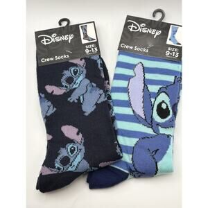 STITCH - Disney - Size 9-13 - Fun Socks- Cute Socks - NWT 2 pair - Disney Stitch